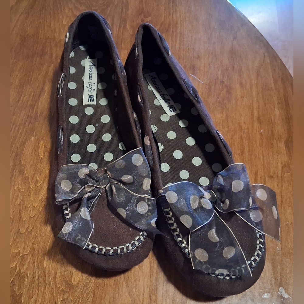 Brown Flats with Bow by American Eagle Outfitters